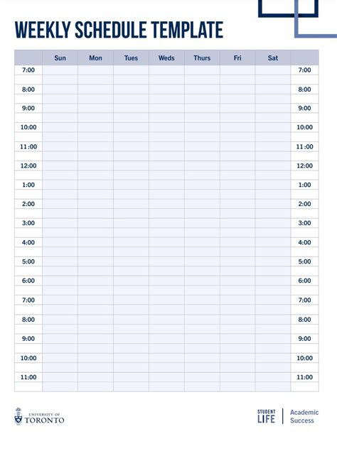 Weekly Schedule Template Free Word Templates