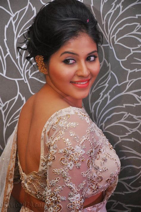 actress anjali in white saree at geethanjali movie first look launch stylish designer sarees