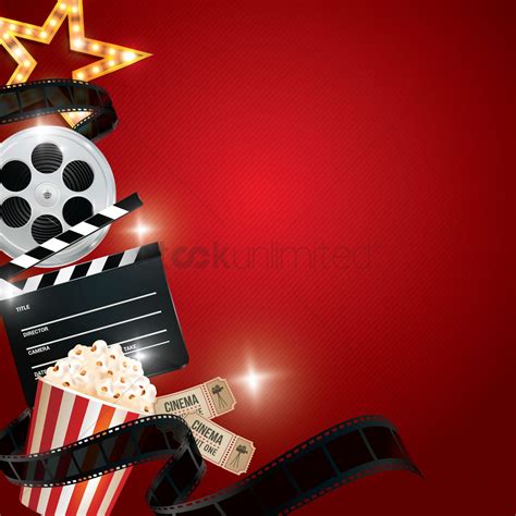Cinema Background With Movie Objects Vector Image 1823381