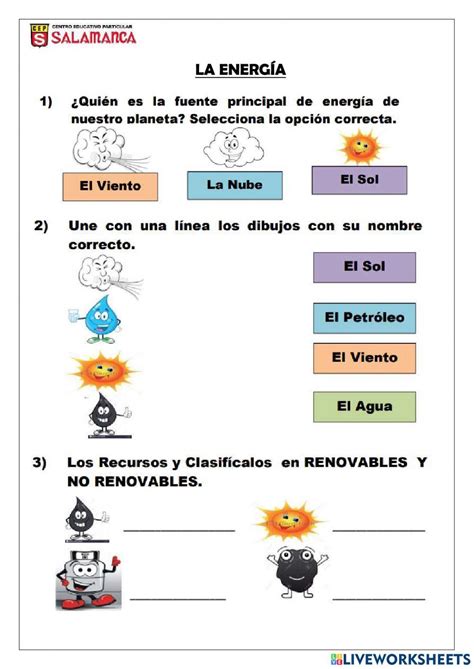 La energía interactive exercise for 1er grado Science Map Map