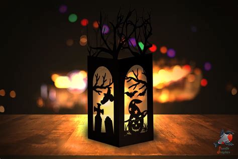 Spooky Halloween Paper Lantern Template Illustration Par
