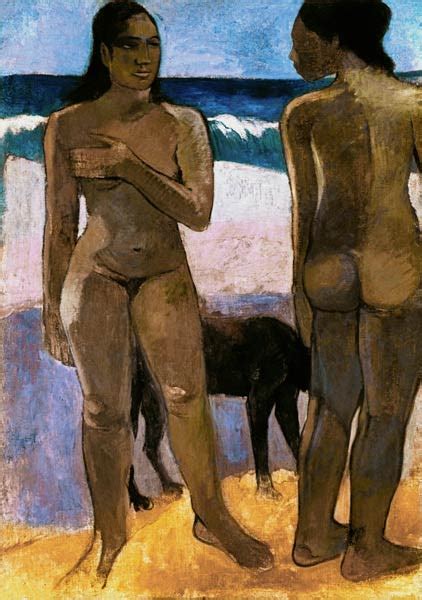 Two Tahitian Women On The Beach Paul Gauguin As Art Print Or Hand