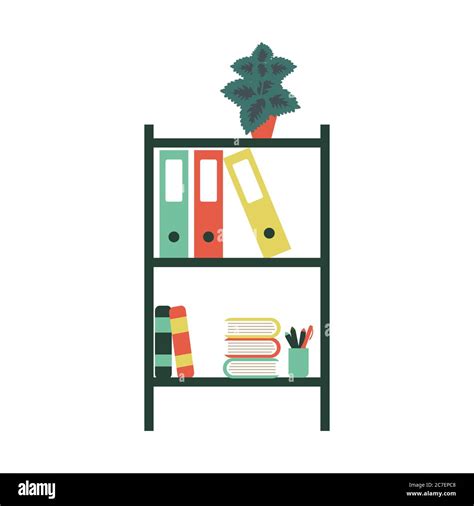 Office Shelving Isolated Vector Illustration Stock Vector Image And Art