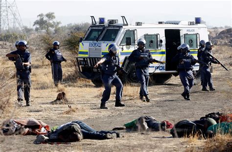 South African Police Fire On Striking Miners The New York Times