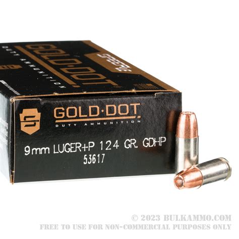 50 Rounds Of Bulk 9mm P Ammo By Speer 124gr Hp