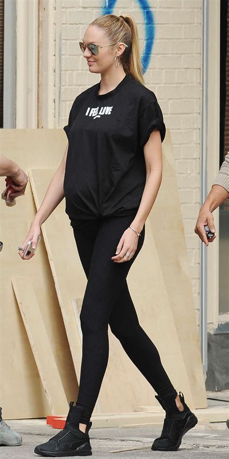 See Pregnant Candice Swanepoel S Casual Chic Athleisure Look Instyle