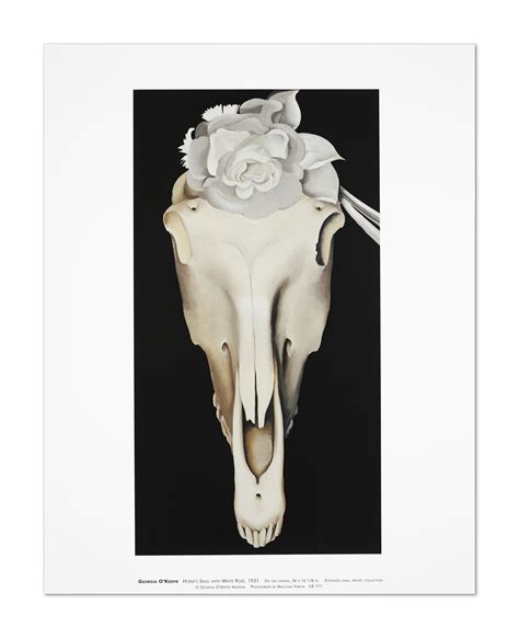 The painting is inspired by a series of events at georgia o'keeffe's house in lake george where she had brought this particular skull home and laid in on the kitchen table. Horse's Skull with White Rose, 1931 - Georgia O'Keeffe Museum