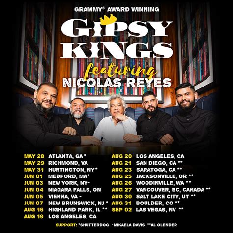 The Gipsy Kings Full Us Summer Tour Dates Announced