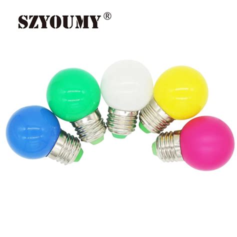 Szyoumy 100pcs E27 G45 Led Light Bulb 1w Coloured Round Led Color Light