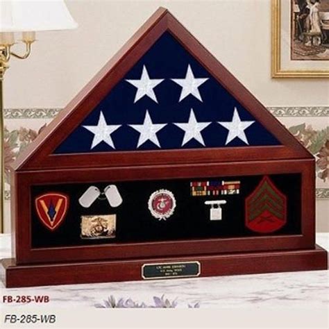 Combination Flag Display Case Shadow Box Flag Medal Pedestal Hand Made
