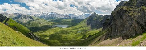 Beautiful Panorama Swiss Alps Near Melchsee Stock Photo 702938089