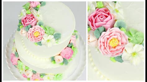Buttercream Flower Wedding Cake Tutorial Cake Style Youtube