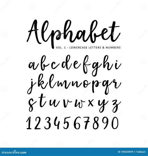 Hand Drawn Vector Alphabet Brush Script Font Stock Vector