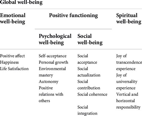 Pillars Of Global Well Being According To Maintainable Positive Mental