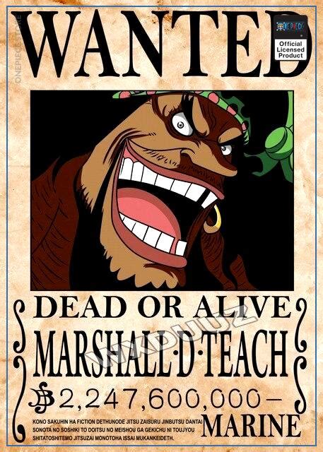 One Piece Official Wanted Poster Marshall D Teach Anime Japan Mugiwara Hot Sex Picture