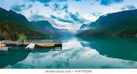 Beautiful Nature Norway Natural Landscape Panorama Stock Photo