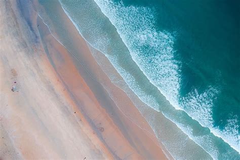 Hd Wallpaper Sea Waves Aerial Shot Birds Eye View Body Of Water