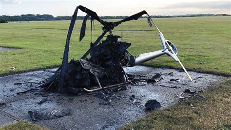 Wycombe Air Park Helicopter Destroyed In Fire After Cable Fault Bbc News