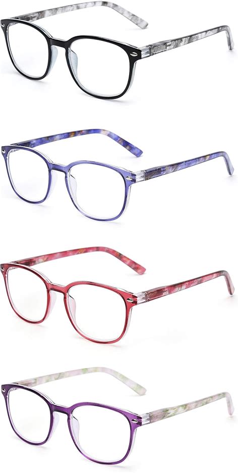 jm reading glasses set of 4 quality spring hinge readers men women glasses for reading amazon