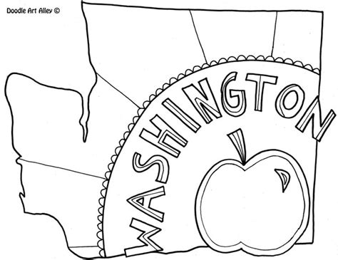 ﻿washington United States Coloring Pages Classroom Doodles Doodle