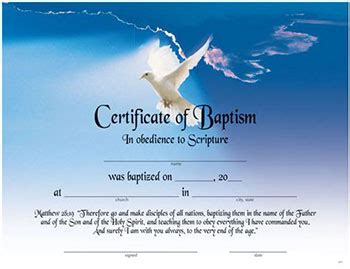 baptism certificate  healthy church