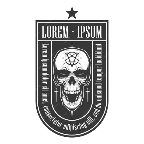 Premium Vector Skull Emblem Patch Vector Illustration