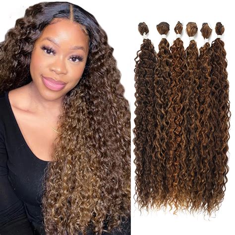 Bol Curly Organic Hair Extensions Inch Long Synthetic Bundles Ombre