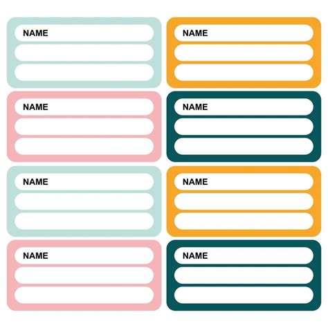 Set Of Name Labels In Flat Style Vector Illustration Sticker