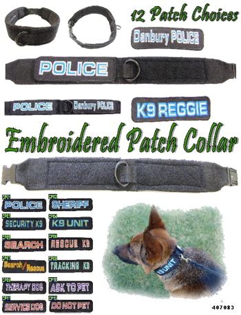 Embroidered Patch Dog Collar | Embroidered dog collars, Embroidered ...