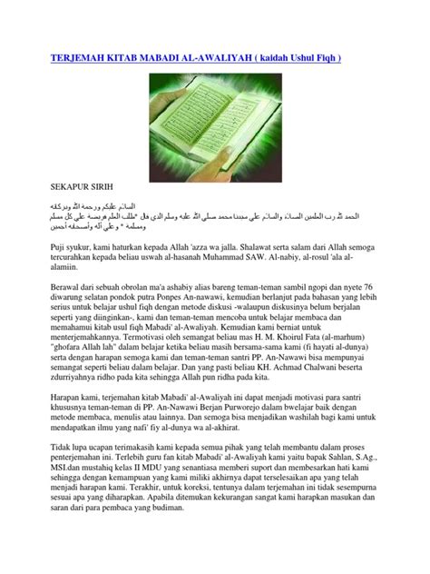 Terjemah Kitab Ushul Fiqih Gratis Download File PDF