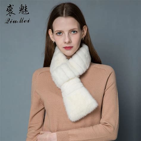 mink fur scarf for women winter 2018 brand luxury knitted female real fur scarf mink collar warm
