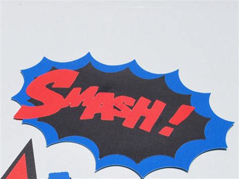 Wham Sign Pow Sign Smash Sign Super Hero Wall Decorations Etsy