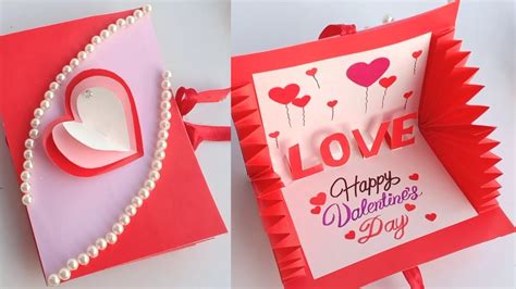 How To Make Valentines Day Card Handmade Easy Card Tutorial Youtube