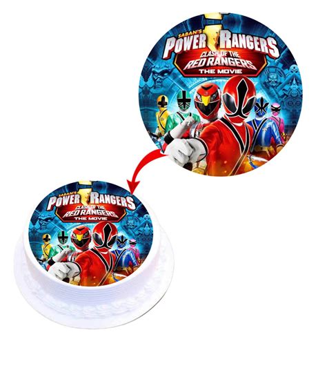 Power Ranger Edible Cake Topper Round Images Cake Decoration Happy Party