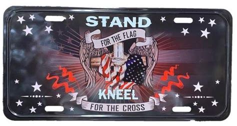 24 Wholesale License Plate Stand For The Flag Kneel For The Cross At