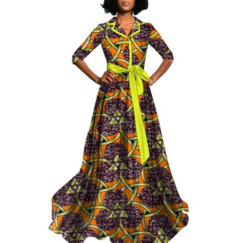2018 African Dress For Women Dashiki Cotton Batik Sexy Long Dress
