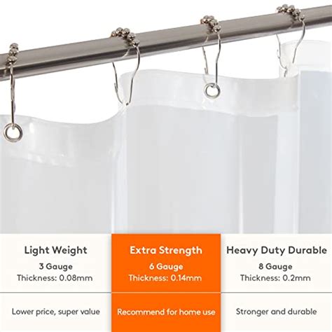 Lifewit Bathroom Clear Shower Curtain Liner 72x72 Peva 6g Waterproof Shower Stall Curtain Odor
