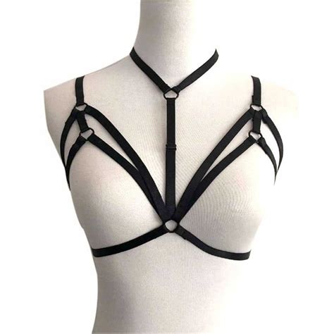 Black Sexy Harness Bra Tanks Backless Elastic Strappy Hollow Out Bra On Storenvy