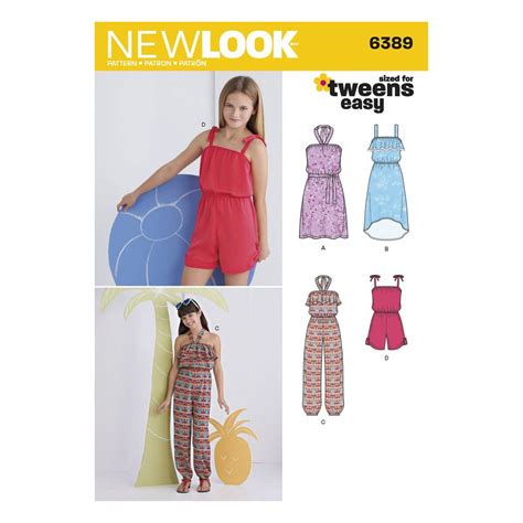 New Look Girls Dress And Jumpsuit Sewing Pattern 6389 Hobbycraft