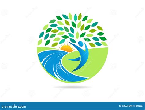Healthy People Logo Active Body Fit Symbol And Natural Wellness Center