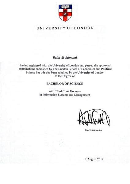 Oxford Degree Certificate