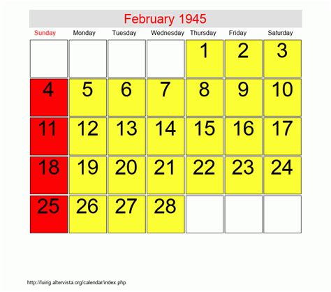 February 1945 Roman Catholic Saints Calendar