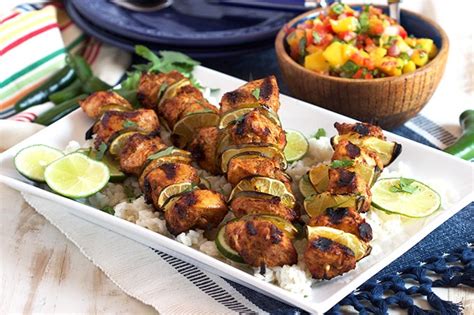 Grilled Chili Lime Chicken Kabobs With Mango Salsa The Suburban Soapbox