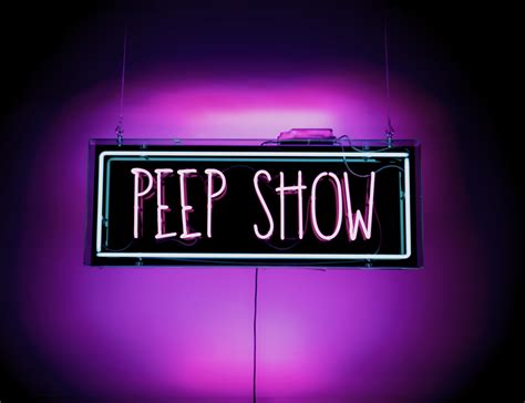 peep show neon 115cm x 44cm kemp london bespoke neon signs prop hire large format printing
