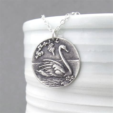 Swan Necklace Sterling Silver Necklace Pendant Bird Jewelry