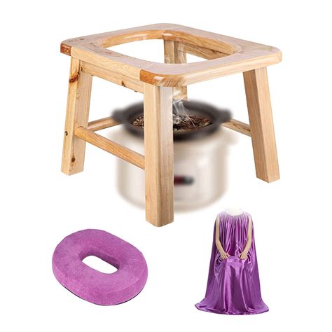 Buy Rolevin Yoni Steam Seat Kit With Gowns Wooden V Steam Seat Kit