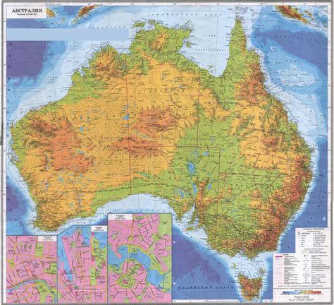 Large Detailed Topographical Map Of Australia With All