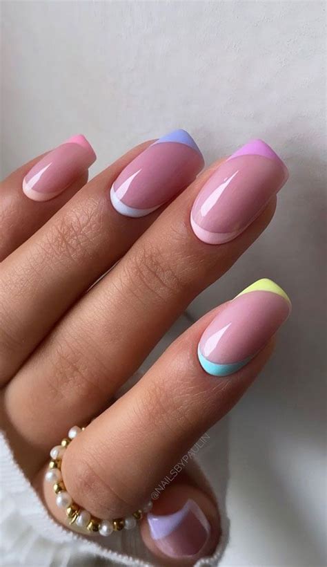 Cute Spring Nails That Will Never Go Out Of Style Different Pastel Color Nail Tips In 2021