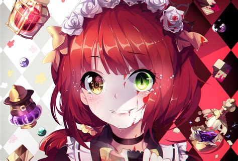 1024x600px Free Download Hd Wallpaper Anime Girl Bicolored Eyes