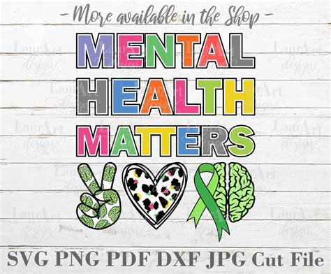 Mental Health Matters Svg Awareness Colorful Rainbow Text Sign Etsy